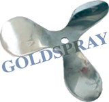 3Blade Navy Stainless Steel Flat Propeller  - GoldSpray