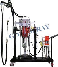 Pneumatic piston pump with mixer DR55X2K - GoldSpray